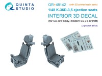 Quinta studio QR+48142 Катапультное кресло К-36Д-3,5 (для семейства Су-30, Су-34) (для всех моделей) 1/48
