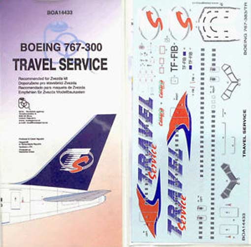 BOA Decals 14433 Boeing 767-300 Travel Service 1/144