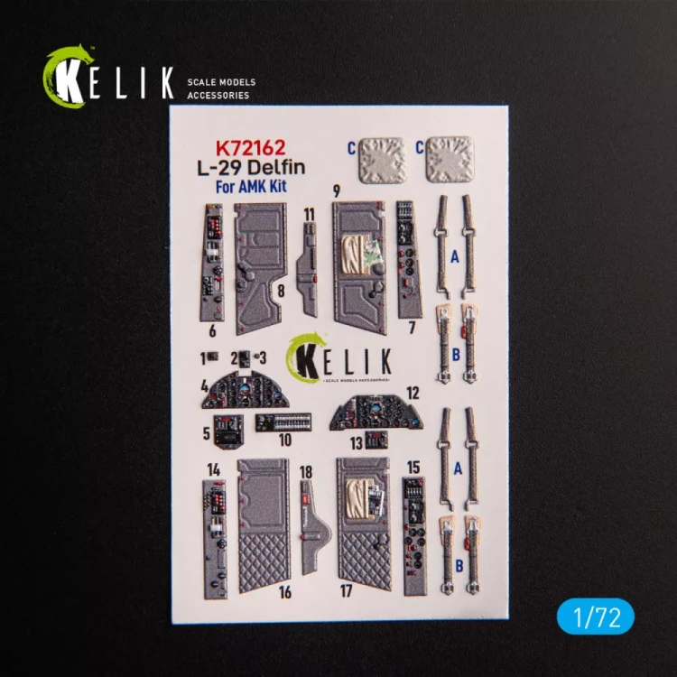 Reskit K72162 L-29 Delfin - interior 3D decal (AMK) 1/72