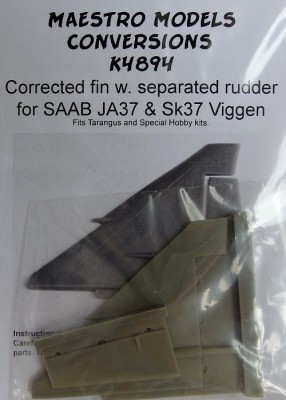 Maestro Models MMCK-4894 1/48 SAAB JA37 Viggen Corrected fin w/ sep.rudder