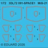 Eduard 3DL72091 MiG-21 PFM/MF/R/bis canopy seal SPACE (EDU) 1/72