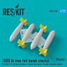 Reskit RS72-0187 1000 lb free fall bomb checks (4 pcs.) 1/72