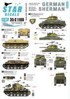 Star Decals 35-C1188 German Sherman. German Sherman. Captured / Beute tanks in German service. M4A1, M4A1 (recovery), M4 (recovery), M4A3(W) Sherman 1/35