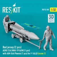 Reskit RSF32-088 Red jersey (2 pcs.) AERO 21A (MHU-191A/M) 1/32