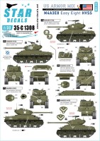 Star Decals 35-C1308 US Armored Mix # 1.M4A3E8 'Easy Eight' HVSS in Europe 1944-45.18th Tank Battalion, 756th Tank Battalion, 33rd Armored Brigade, 714th Tank Battalion, 68th Tank Battalion 1/35