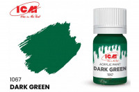 ICM C1067 Темно-зеленый(Dark Green), краска акрил, 12 мл
