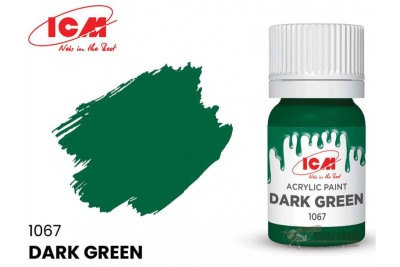 ICM C1067 Темно-зеленый(Dark Green), краска акрил, 12 мл