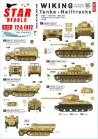 Star Decals 72-A1072 Wiking # 3.SS-Pz.Regient 5. Tanks & Halftracks. Pz.Kpfw.IV Ausf.G, Pz.Kpfw.IV Ausf.J, Sd.Kfz.11, Sd.Kfz.251/1 Ausf.D, Sd.Kfz.251/7 Ausf.D,T-34-85 1/72