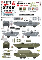 Star Decals 72-A1176 D-Day DUKW.British Amphibians # 1.50 Coy (GT) and 299 Coy. (GT) RASC 1/72
