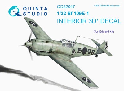 Quinta studio QD32047 Bf 109E-1 (для модели Eduard) 1/32