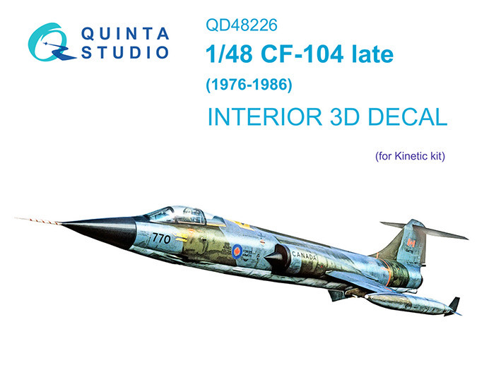 Quinta studio QD48226 CF-104 Late (Kinetic) 3D Декаль интерьера кабины 1/48