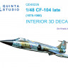 Quinta studio QD48226 CF-104 Late (Kinetic) 3D Декаль интерьера кабины 1/48