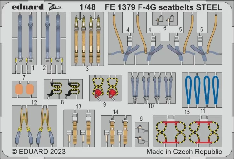 Eduard FE1379 F-4G seatbelts STEEL (MENG) 1/48