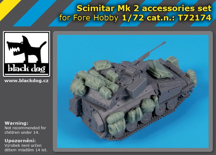 Black Dog T72174 Scimitar Mk 2 accessories set (designed to be used with Fore Hobby kits) 1/72