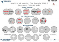 Colibri decals 48024 Marking of aviation fuel barrels WWII 1/48