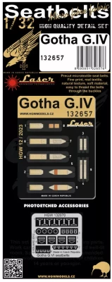 HGW 132657 Seatbelts Gotha G.IV (laser) 1/32