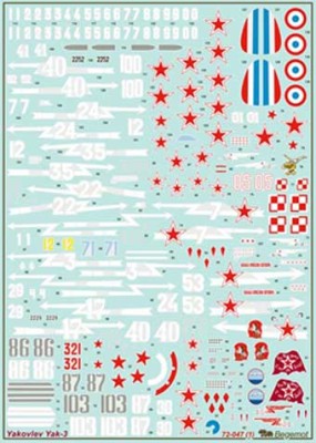 Begemot Decals 72-047 Як-3 1/72