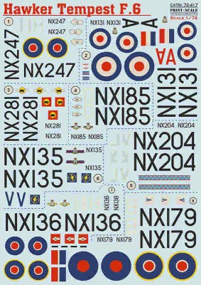 Print Scale 72-417 Hawker Tempest F.6 1/72