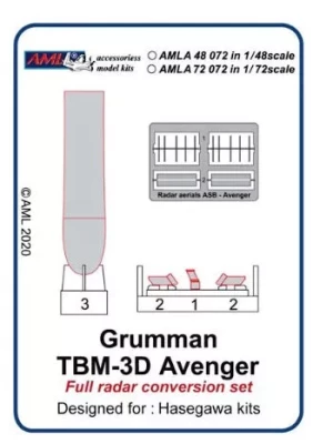 AML AMLA72072 Grumman TBM-3D Avenger w/ Full radar conv.set 1/72