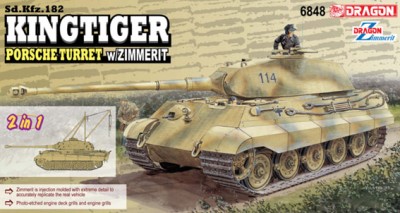 Dragon 6848 Kingtiger Porsche Turret w/Zimmerit 1/35