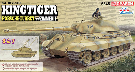 Dragon 6848 Kingtiger Porsche Turret w/Zimmerit 1/35