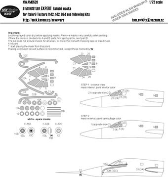 New Ware NWA-M0520 1/72 Mask Convair B-58 Hustler EXPERT (ITA/TEST.)