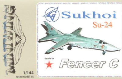 Miniwing MINI054 Sukhoi Su-24 Fencer C. New kit with clear resin canopy and photo-etched parts 1/144