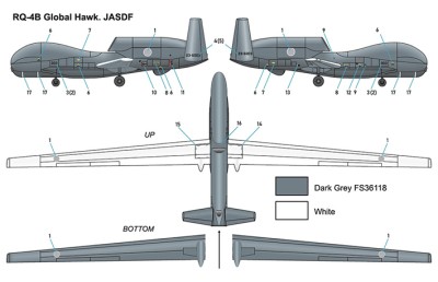Miniwing Plastic MINI374 Northrop Grumman RQ-4B GLOBAL HAWK / JASDF 1/144