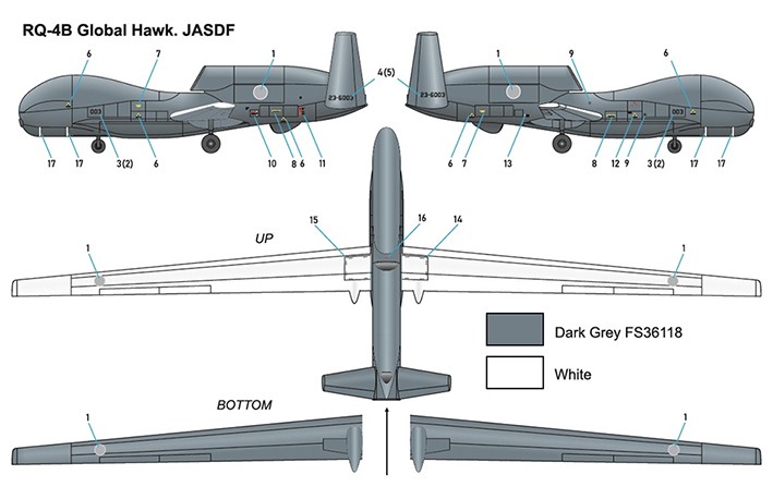 Miniwing Plastic MINI374 Northrop Grumman RQ-4B GLOBAL HAWK / JASDF 1/144