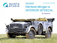 Quinta studio QD35027 Horch 4X4 type 1a (для модели Tamiya) 3D Декаль интерьера кабины 1/35