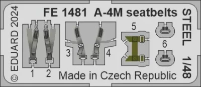 Eduard FE1481 A-4M seatbelts STEEL (MAGIC F.) 1/48