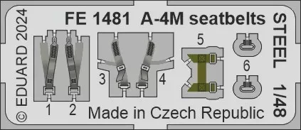 Eduard FE1481 A-4M seatbelts STEEL (MAGIC F.) 1/48