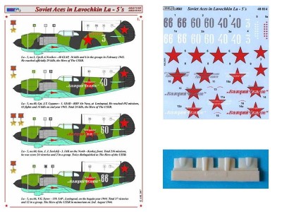 AML AMLD48014 Декали La-5 Soviet Aces 1/48