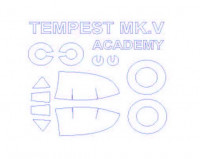 KV Models 72120 Hawker Tempest V + маски на диски и колеса ACADEMY 1/72