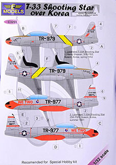 Lf Model C3252 Decal&mask T-33 Shooting Star over Korea 1/32