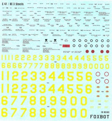 Foxbot Decals FBOT48013 Douglas C-47 / DC-3 Stencils 1/48