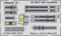 Eduard 33336 F-35C seatbelts STEEL (TRUMP) 1/32