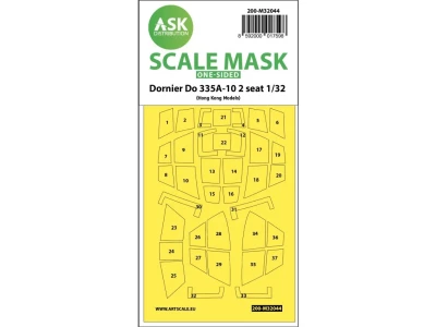 Art Scale 200-M32044 Dornier Do-335A-10 two seater canopy frame paint masks (outside only) 1/32