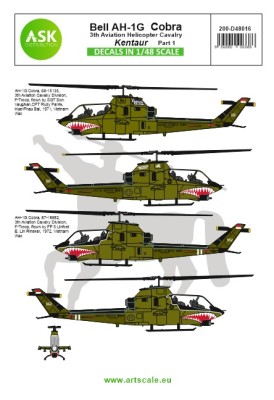Art Scale 200-D48016 Bell AH-1G Cobra &quot;Kentaur&quot; 3th Aviation helicopter cavalry part 1 1/48