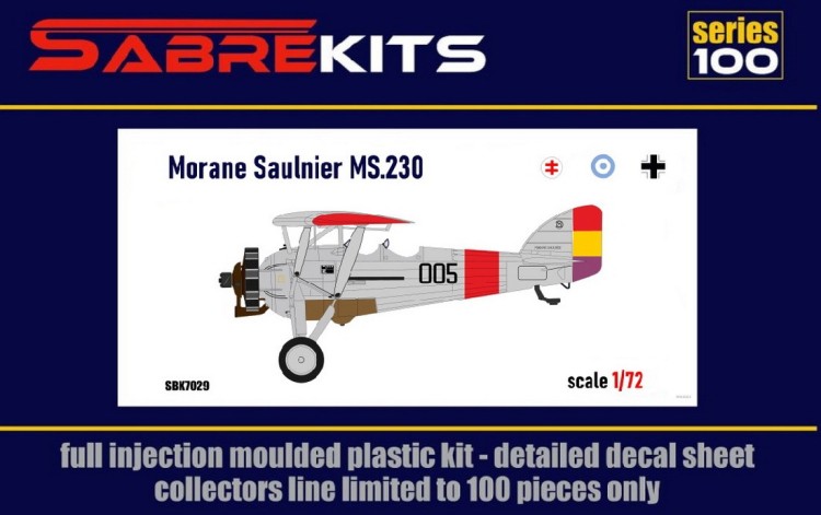 Sabre Kits SBK7029 Morane-Saulnier MS.230 (Slovak, Spanish, Greek and German LW) ex-Heller/Smer 1/72