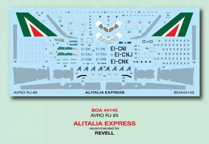 Boa Decals 44145 Decals AVRO RJ 85 Ailitalia Express (REV) 1/144