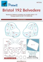 Peewit M72356 Canopy mask Bristol 192 Belveder(AIRFIX) 1/72