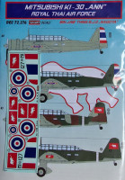 Kora Model DEC72276 Mitsubishi Ki-30 ANN (Royal Thai AF) декали декали 1/72