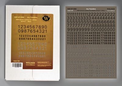 Wilder HDF-DT-02 Сухая декаль Немецкие номера для наземной техники (черные)