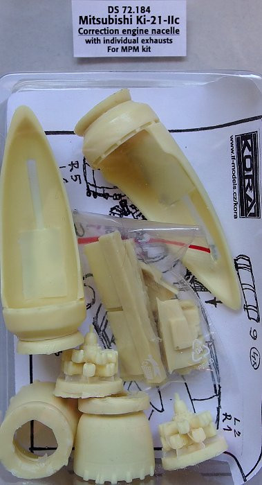 Kora Model DS72184 Ki-21-IIc Correction engine nacelle (MPM) 1/72