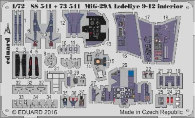 Eduard SS541 MiG-29A Izdeliye 9-12 interior 1/72