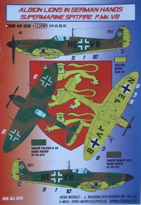 Kora Model MD48018 Mask Superm.Spitfire F.Mk.VB in German Hands 1/48