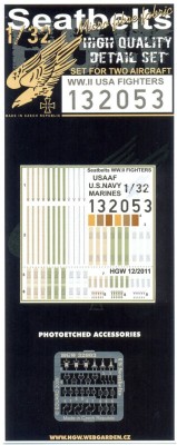 HGW 132053 WW2 USA Fighters Seatbelts 1/32