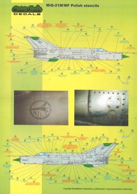 Model Maker Decals D48020 Mikoyan MiG-21PFM/MiG-21M/MiG-21MF/MiG- 21bis/MiG-21UM Polish stencils 1/48