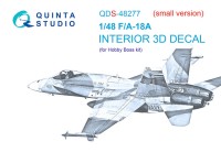 Quinta Studio QDS-48277 F/A-18А (HobbyBoss)(Малая версия) 3D Декаль интерьера кабины 1/48